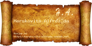 Herskovits Alfréda névjegykártya